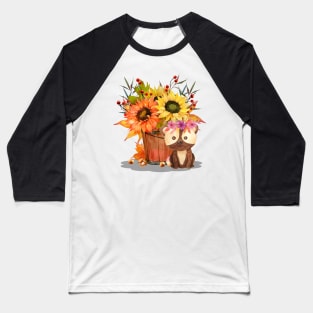 Little bear with a flower crown Baseball T-Shirt